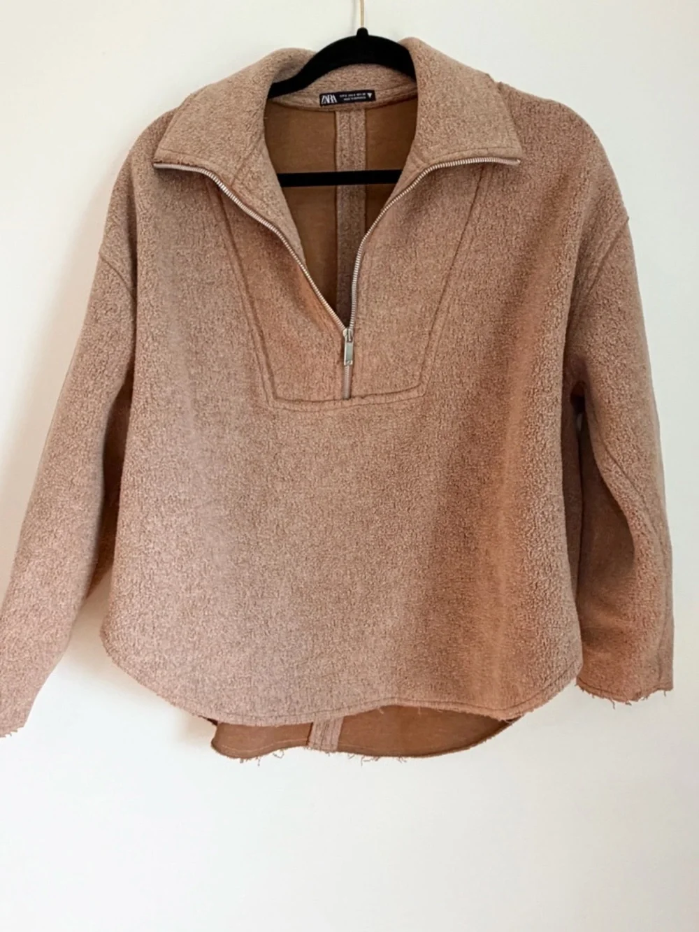 Zara pullover collared v neck tan size small